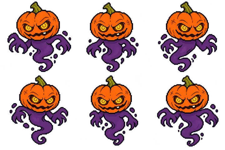 Sprite sheet do PipCryp com seis frames